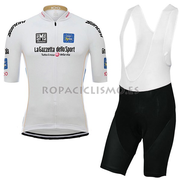 2017 Maillot Giro d'Italia tirantes mangas cortas blanco